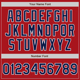 Custom Red Navy-Gray Bomber Full-Snap Varsity Letterman Split Fashion Jacket