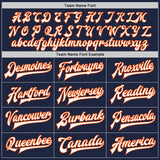 Custom Navy Orange-Gray Bomber Full-Snap Varsity Letterman Split Fashion Jacket
