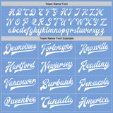 Custom Light Blue White Bomber Full-Snap Varsity Letterman Jacket