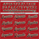 Custom Red Black-Cream Bomber Full-Snap Varsity Letterman Jacket