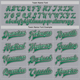 Custom Gray Kelly Green Cream-Black Bomber Full-Snap Varsity Letterman Jacket