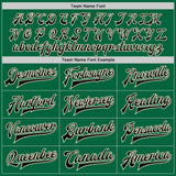 Custom Kelly Green Black-Cream Bomber Full-Snap Varsity Letterman Jacket