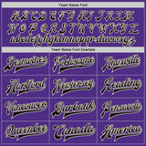 Custom Purple Black-Cream Bomber Full-Snap Varsity Letterman Jacket