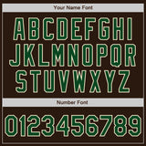 Custom Brown Green-Cream Bomber Full-Snap Varsity Letterman Jacket