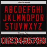 Custom Black Red-Gray Bomber Full-Snap Varsity Letterman Two Tone Jacket