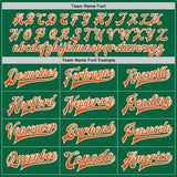Custom Kelly Green Orange-Royal Bomber Full-Snap Varsity Letterman Two Tone Jacket