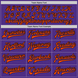 Custom Purple Orange-Black Bomber Full-Snap Varsity Letterman Two Tone Jacket