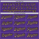 Custom Purple Old Gold-Black Bomber Full-Snap Varsity Letterman Two Tone Jacket