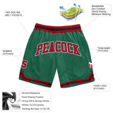 Custom Kelly Green Red Pinstripe Red-Black Authentic Basketball Shorts