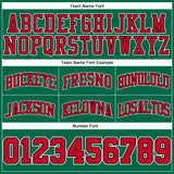Custom Kelly Green Red Pinstripe Red-Black Authentic Basketball Shorts