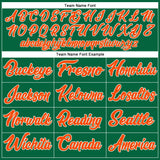 Custom Kelly Green Orange-White Authentic Baseball Jersey
