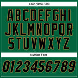 Custom Kelly Green Black-Old Gold Authentic Baseball Jersey