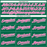 Custom Kelly Green Pink-White Authentic Sleeveless Baseball Jersey