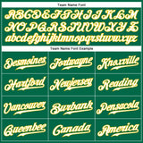 Custom Kelly Green White-Gold Authentic Sleeveless Baseball Jersey