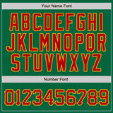 Custom Kelly Green Gold Pinstripe Red-Gold Authentic Baseball Jersey