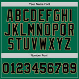Custom Kelly Green Black-Old Gold Authentic Throwback Basketball Jersey