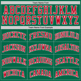 Custom Kelly Green Red-White Authentic Throwback Basketball Jersey