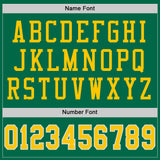 Custom Grass Green Gold-White Mesh Authentic Throwback Football Jersey