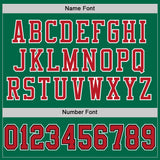 Custom Grass Green Red-Black Mesh Authentic Throwback Football Jersey