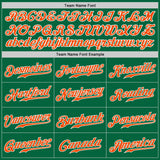 Custom Kelly Green Orange-White Authentic Baseball Jersey