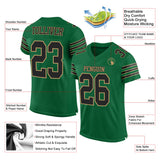 Custom Kelly Green Black-Old Gold Mesh Authentic Football Jersey