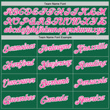 Custom Kelly Green Pink-White Performance T-Shirt