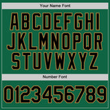 Custom Kelly Green Black-Old Gold Performance T-Shirt