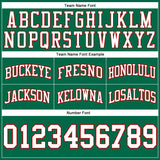Custom Kelly Green White-Red Authentic Throwback Basketball Shorts