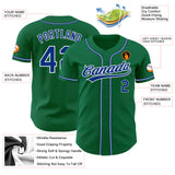 Custom Kelly Green Royal-White Authentic Baseball Jersey