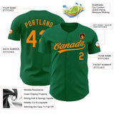 Custom Kelly Green Blaze Orange Authentic Baseball Jersey