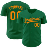 Custom Kelly Green Blaze Orange Authentic Baseball Jersey