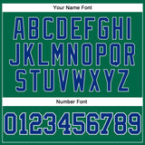Custom Kelly Green White Pinstripe Royal Authentic Basketball Jersey