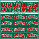 Custom Kelly Green White Pinstripe Red Authentic Basketball Jersey