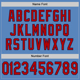 Custom Powder Blue Red-Navy Mesh Authentic Football Jersey