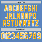 Custom Powder Blue Gold-White Mesh Authentic Football Jersey