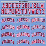Custom Light Blue Red-White Authentic Throwback Basketball Jersey