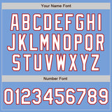 Custom Light Blue White-Red Authentic Baseball Jersey
