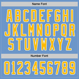 Custom Light Blue Gold-White Hockey Jersey