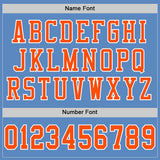 Custom Light Blue Orange-White Mesh Authentic Football Jersey
