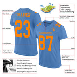 Custom Light Blue Blaze Orange Mesh Authentic Football Jersey