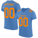 Custom Light Blue Blaze Orange Mesh Authentic Football Jersey