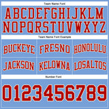 Custom Light Blue Red-Cream Authentic Throwback Basketball Shorts