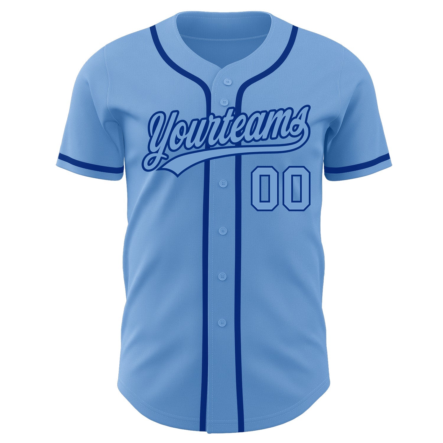 Custom Light Blue Light Blue-Royal Authentic Baseball Jersey