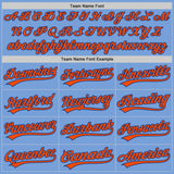 Custom Light Blue Orange-Royal Authentic Baseball Jersey