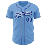 Custom Light Blue Royal-White Authentic Baseball Jersey