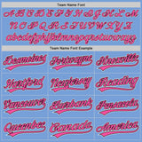 Custom Light Blue Pink-Black Authentic Baseball Jersey