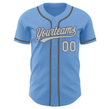Custom Light Blue Gray-Steel Gray Authentic Baseball Jersey