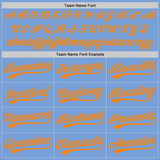 Custom Light Blue Blaze Orange Authentic Baseball Jersey