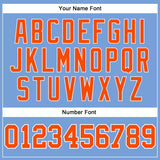 Custom Light Blue White Pinstripe Orange Authentic Basketball Jersey