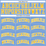 Custom Light Blue White Pinstripe Gold Authentic Basketball Jersey